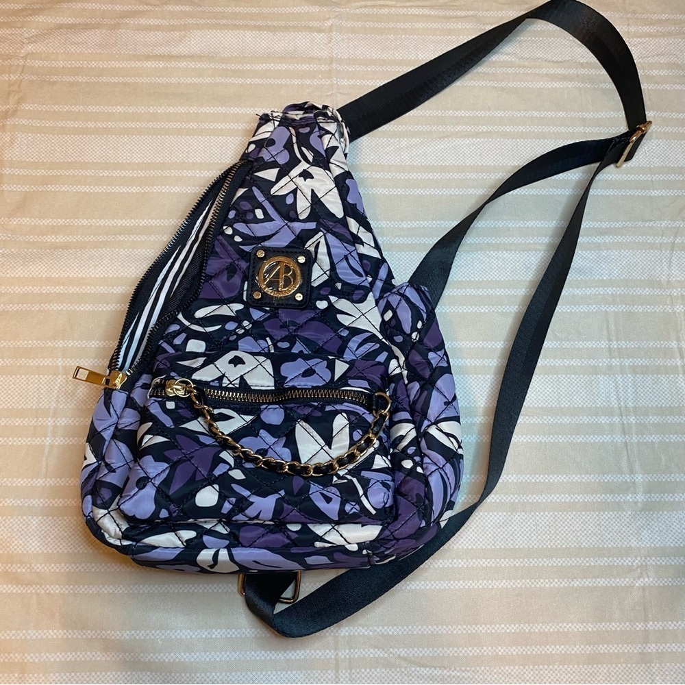 Alexis Bendal Floral Shoulder Bag in Purple NWOT